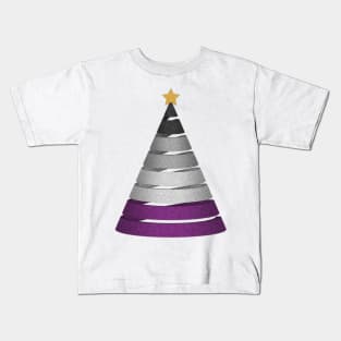 Large Spiral Asexual Pride Flag Christmas Tree Vector Kids T-Shirt